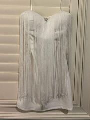 Arden B strapless fringe dress