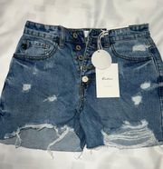 KanCan USA Kancan Ripped Denim Shorts