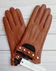 Sole Society Leather Gloves with Studs NWT