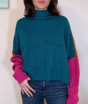 Colorful Mock Neck Sweater