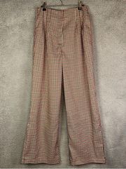 Commense Houndstooth Wide Leg Multicolor Women's Medium Woven Dress Pants NWT