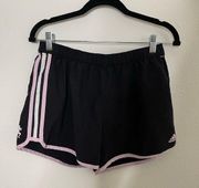 Adidas Black Shorts Size Medium Pink Striped