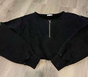 Good American Cropped Quarter Zip Sweatshirt Size 1/Small