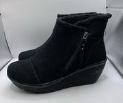 Skechers Women' Parallel-Zip up Wedge Casual Comfort Ankle Boot Fashion Black 10
