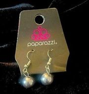 Paparazzi dark silver grey dangling pearl pierced earring’s