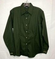 NWOT Jonathan Corey Hunter Green Womens Long Sleeve Button Down Shirt Sz M