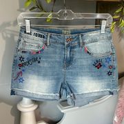 True Craft Denim Jean Shorts Stretchy Womens 3 Grafitti Soft Comfy Cutoffs New