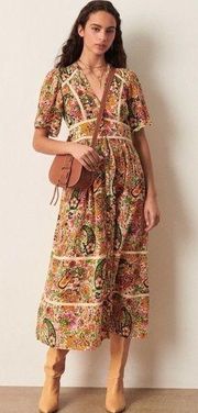 ba&sh Benja Printed Midi Dress