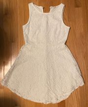 High Neck White Lace Dress