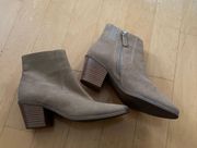 suede tan ankle booties