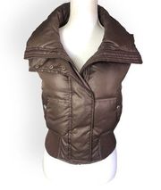 EXPRESS  Chocolate Brown Sleeveless Puffer Feather Filled Jacket