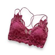 Rue21 True Lingerie Magenta Pink Scalloped Strappy Floral Lace Bralette Large