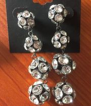 Guess Black and Rhinestone Balls Earrings - W@W