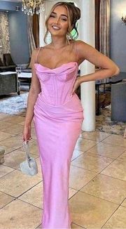 HOUSE OF CB 'Charmaine' Pink Corset Maxi Dress NWOT size M