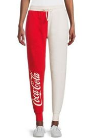 Coca Cola Red White Logo Jogger Sweatpants sz XL