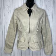 Bisou Bisou tan zip-up jacket size 6