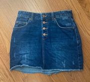 Roxy Blue Jean Denim Mini Skirt Size Small