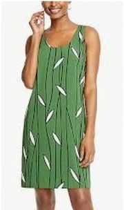 "ANN TAYLOR" GREEN LEAF PRINT SHIFT CAREER CASUAL COCKTAIL DRESS SZE: 6 NWT