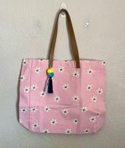 Dayna Lee Pink Floral Canvas Tote Bag