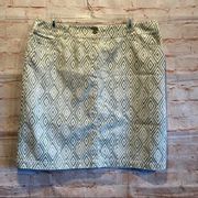 Lafayette 148 New York printed jean skirt sz 12