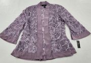 R&M Richards Womens Size Petite 14 Lavender Lace Jacket