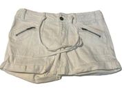 Copperkey white zipper front cargo style shorts size 5 women’s