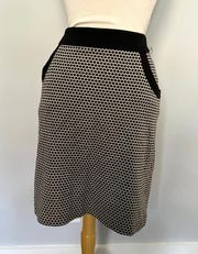 Black Cream Polka Dot Pencil Skirt