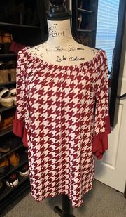 Houndstooth Pattern Off The Shoulder Mini 