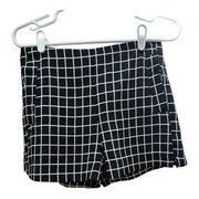 Sophie Rue Black with White Windowpane Print Shorts Size M