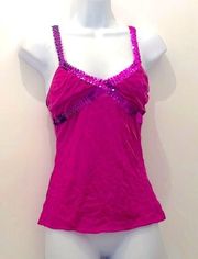 Y2K- New  pink crinkle design style top sequins S