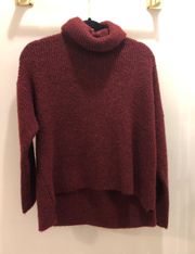 NWT  Cowl Neck Maroon Ribbed Sweater