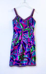 Laurence Kazar Vintage Sequined Mini Dress Size Small