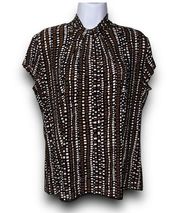 Rafaella Black, Brown & White Blouse Women’s Size Large