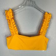 Onia Women's Citrus Como Swim Top Ruffle Straps Yellow Size Medium