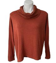 Lou & Grey Super Soft Cowl Neck Sweater, Rust