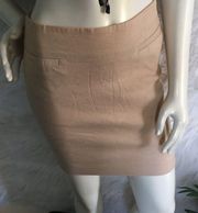 BEBE Cream LINEN stretch fitted Skirt