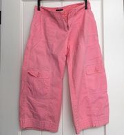 Bebe Women's Size 2 Pink Cargo Wide Leg Capris