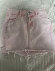 Pink Denim Skirt