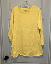 Woman Within Yellow Scoop Neck Long Sleeve Tee 18/20