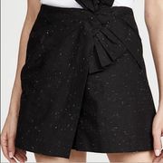 271 -REBECCA TAYLOR Black Denim Bow Skort