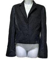 diane von furstenberg Poland gray wool stripe blazer jacket womens Size 10