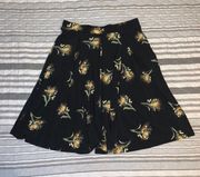 Black Floral Skirt Size Medium