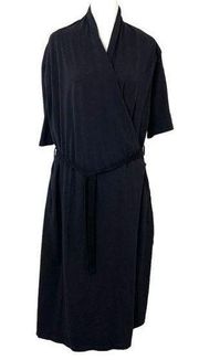 Betabrand Convertible Stretch Wrap Travel Dress Zip Pocket Black Grey size 2XL