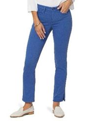 NWT NYDJ Sheri Rivet Side Slit Slim Ankle Jeans In Royal Blue