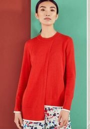 GINATI Crossover Knit Jumper Organic Cotton Blend Red/Orange NWT US 6