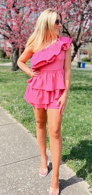 PINK RUFFLE ROMPER