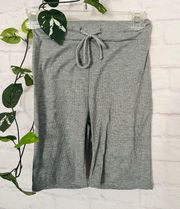 Grey Rib Knit Biker Shorts