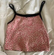 Brandy Melville Bella Tank Top Pink Cheetah