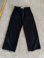 High Waisted Black Wide Leg Jeans 