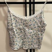 Brandy Melville NWT John galt  skylar lace trim crop floral tank top one size